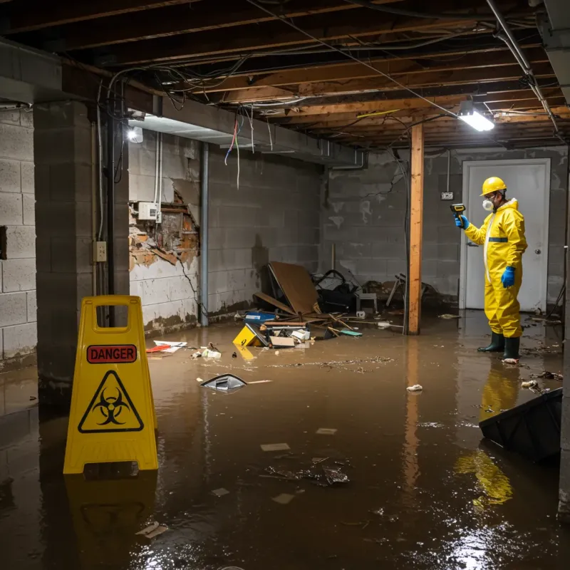Flooded Basement Electrical Hazard in Portageville, MO Property