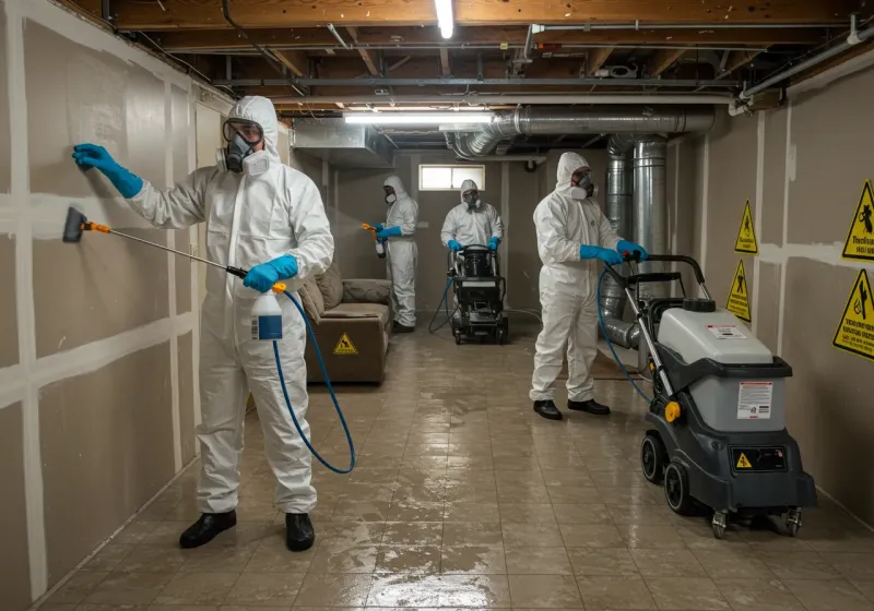 Basement Moisture Removal and Structural Drying process in Portageville, MO